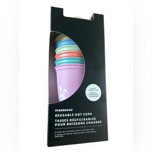Starbucks Easter, Spring, Reusable Hot Cups with Lids  - Multicolor Set of 6